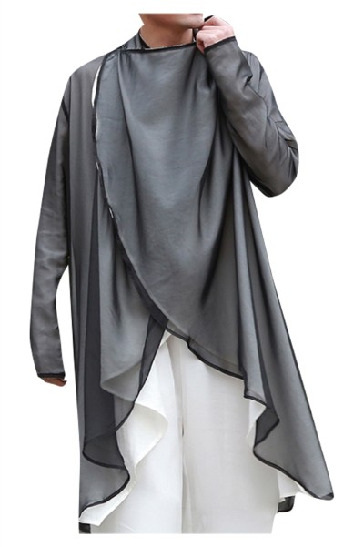 Custom made linen Chinese Style Men's suit, Han suit, men's Tang suit, tea suit, ancient suit, ancient Chinese style performance, lay in clothes, Xianqi Kung Fu shirt, drama suit of the crew  SKF005  detail view-4